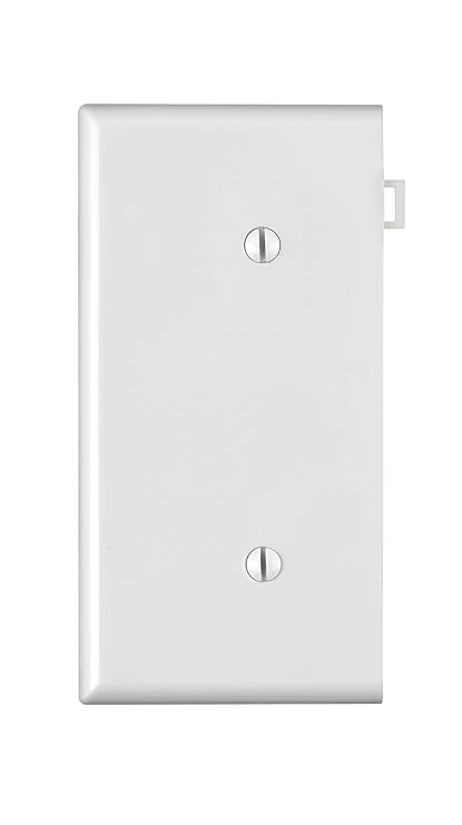 Leviton PSE14-W 1-Gang No Device Blank Wallplate, Sectional, Thermoplastic Nylon, Strap Mount, End Panel, White