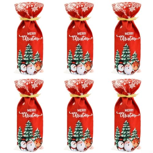 6 * Portabotellas De Vino De Navidad Decoraciones Para Fiestas De Navidad (B)