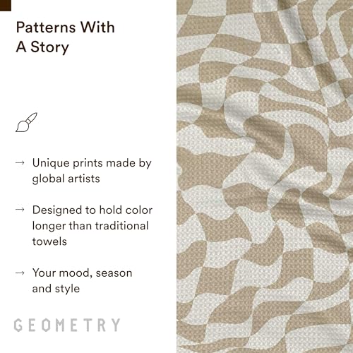 GEOMETRY Kitchen Towels - Quick Dry Microfiber Cloth Dish Towels for Kitchen Drying - Premium Quick Dry Towel - Checkered Fall, 18" x 30" - 1 Piece - image 5