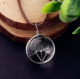 Real Dandelion Dandelion Necklace Real Dandelion Seed, Wish Necklace Nature Jewelery Good Luck Charm