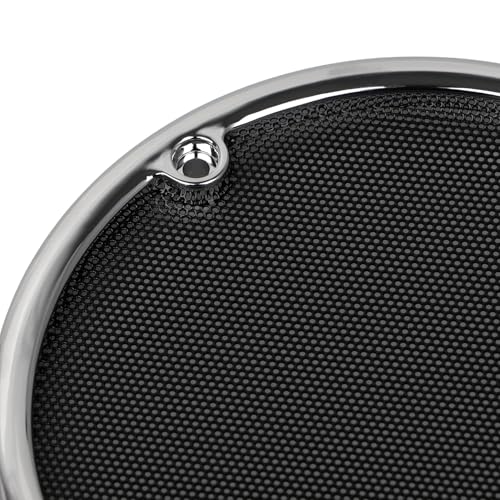 Image of Rear Speaker Trim Grills Mesh Covers For Harley Electra Glide 1996-2013 Street Glide 2006-2013 Ultra Limited FLHTK 2010-2013,Black Mesh+Chrome Trim