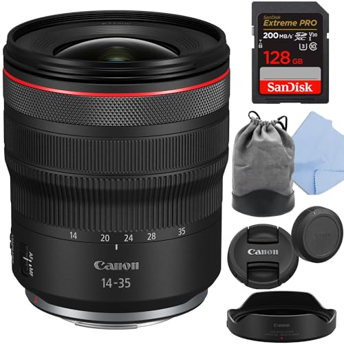 Image of Canon RF 14-35mm f/4 L is USM Wide-Angle Zoom Lens for mirrorless Camera and 128 Extreme Memory Card (Renewed)