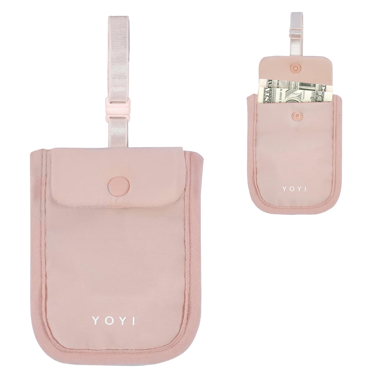 RFID Undercover Bra Wallet,Hidden Travel Pouch,Secret Stash Pocket - Credit Cards & Money & Valuables with Adjustable,Elastic Strap Suitable for All Bra Sizes