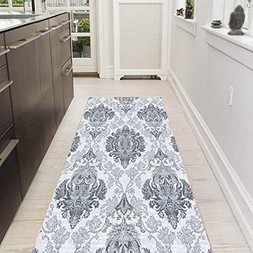 Yurun Flur Teppich Teppich Läufer Küche, rutschfest & leicht abwaschbar für Wohnzimmer Flur Küche, 8 x Antirutschmatte für Teppich - 50x510cm Cover