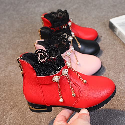 Children Shoes Fashion Boots Shoes Plush Low Tube Children Leather Boots Riding Boots Size 13