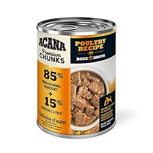 Acana Premium Chunks Moist Canine Meals Poultry Recipe in Rooster and Turkey Bone Broth 128oz case of 12  Cucciolini Doodles Acana premium chunks moist canine meals poultry recipe in rooster and turkey bone broth 12 8oz case of 12   cucciolini doodles