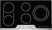Vista 1 de Frigidaire Cocina eléctrica profesional de 36 pulgadas, placa de cocina de vidrio de cerámica de 5 quemadores plana con borde de acero inoxidable