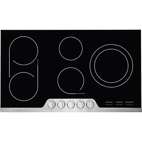 Frigidaire Professional 36 Inch Electric Range, Ceramic Glass Cooktop 5-Burner Flat with Stainless Steel Trim, FPEC3677RF