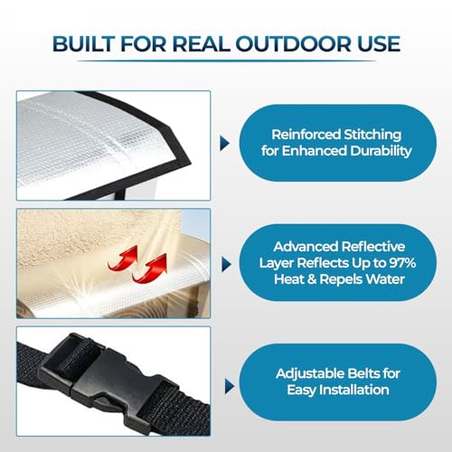 Image of Split AC Cover for 1 Ton-1.5 Ton Outdoor Unit | Heat-Insulated | Weather Resistant & Sun Protection Cover | Extend Lifespan | Boost Energy Efficiency !