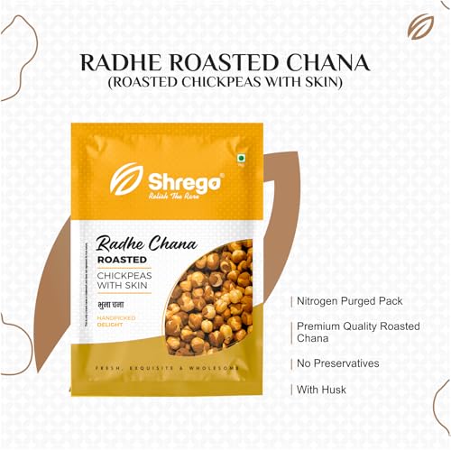 Image of SHREGO Radhe Roasted Chana, Bhuna Chana (Desi Chickpeas) 360G (Pack of 2)