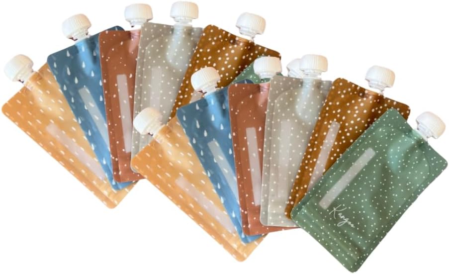 Reusable Baby Food Pouches | Food Storage, Toddlers & Kids | Applesauce, Smoothies, Yogurt & Purees Squeeze | BPA-Free Squeeze Pouch, Leakproof, baby utensils, snack containers, neutral, 12 pack Reusable Baby Food Pouches | Food Storage, Toddlers & Kids | Applesauce, Smoothies, Yogurt & Purees Squeeze | BPA-Free Squeeze Pouch, Leakproof, baby utensils, snack containers, neutral, 12 pack