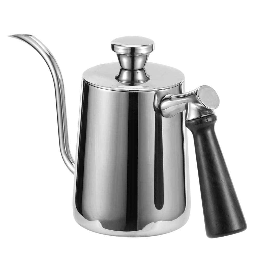 Atyhao Hervidor de café, Pico de café de Acero Inoxidable de 600 ml, hervidor de Agua, Tetera, Cuello de Ganso, Goteo Manual