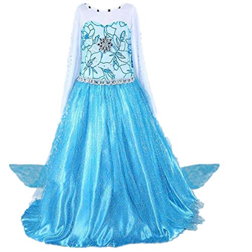LOBTY ELSA Filles Reine des Neiges Princesse Partie Costumée Déguisements Robe de Soirée Filles Robe de Princesse Couronnement Costume pour Enfant Cosplay Anniversaire Fête Cover
