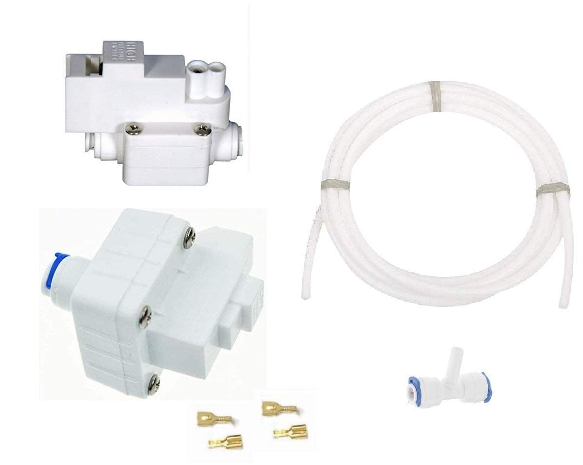 Aameria RO High Pressure Switch (HPS) + Low Pressure Switch (LPS) Set with 3 Meter 1/4 inch Pipe Tube Compitable With Domestic & Commercial
