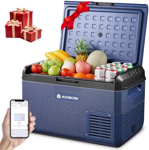 AAOBOSI Nevera Portatil: IPX4 Nevera Coche 40L, 20 °C a -20 °C Nevera 12v Compresor, Nevera Portatil Pequeña Electrica Coche para Hogar, Camping, Viaj...