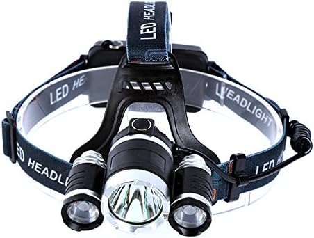 Headlamp,KONDA Waterproof 5000Lm LED Headlamp 3CREE T6 Bike Light USB Energy Saving Rechargeable Headlamp Outdoor Multi -Black