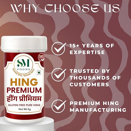 Image of SM FOODS Premium Pure Nukra Hing 5g (Pack of 4) | No Atta No Maida | Imported Premium Pure Heeng | Strong & Kadak Aroma | Gluten Free | Uncompounded | For Cooking & Digestion