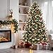 YITAHOME Prelit Pre-Decorated Pine Christmas Tree 6FT with Remote, Artificial Hinged Xmas Tree with 818 Flocked Frosted Tips, 250 Lights, 58 Pine Cones & 58 Red Berries for Holiday Party Office Home