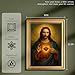 Vintage Gold Framed Wall Art 9x11 Inch Sacred Heart of Jesus Paintings Pictures Wall Decor Christian Canvas Poster Printing Artwork for Living Room Bedroom Prayer Room Home Decoration Ready to Hang