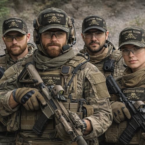 Canicaprice Casquette Trucker Tactique avec Patch Personnalisable Amovible, Style Airsoft, Impression DTF Couleur, 5 Couleurs Disponibles (Noir) – vue 5