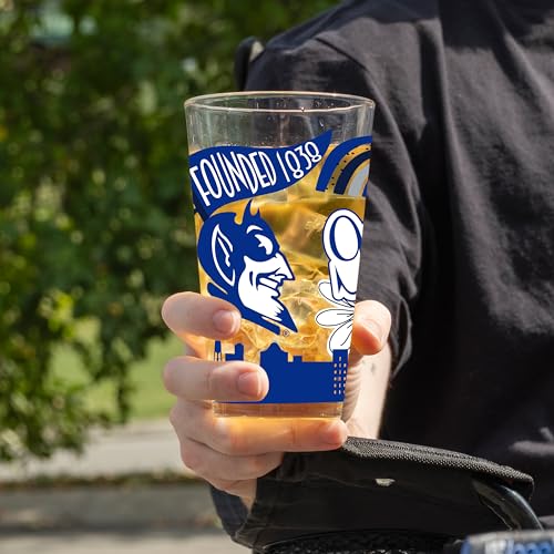 Image of Logo Brands NCAA 16 oz Pint Glass - Durable Glass With Bold Team Color- Chip-Resistant Rim Drinkware For Fans, Tailgates, Home Bars & Everyday Use