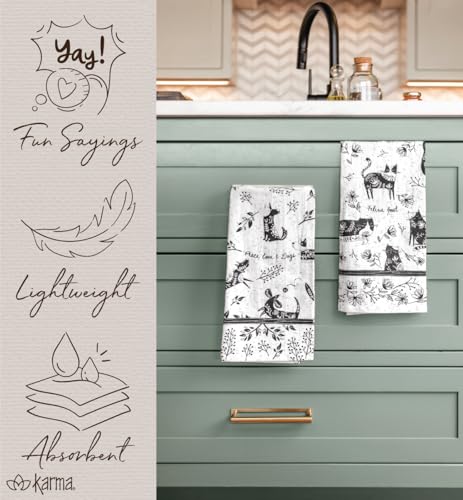 Karma Gifts Boho-Geschirrtuch, 71,1 x 50,8 cm, Hund, Schwarz und Weiß – Ansicht 6