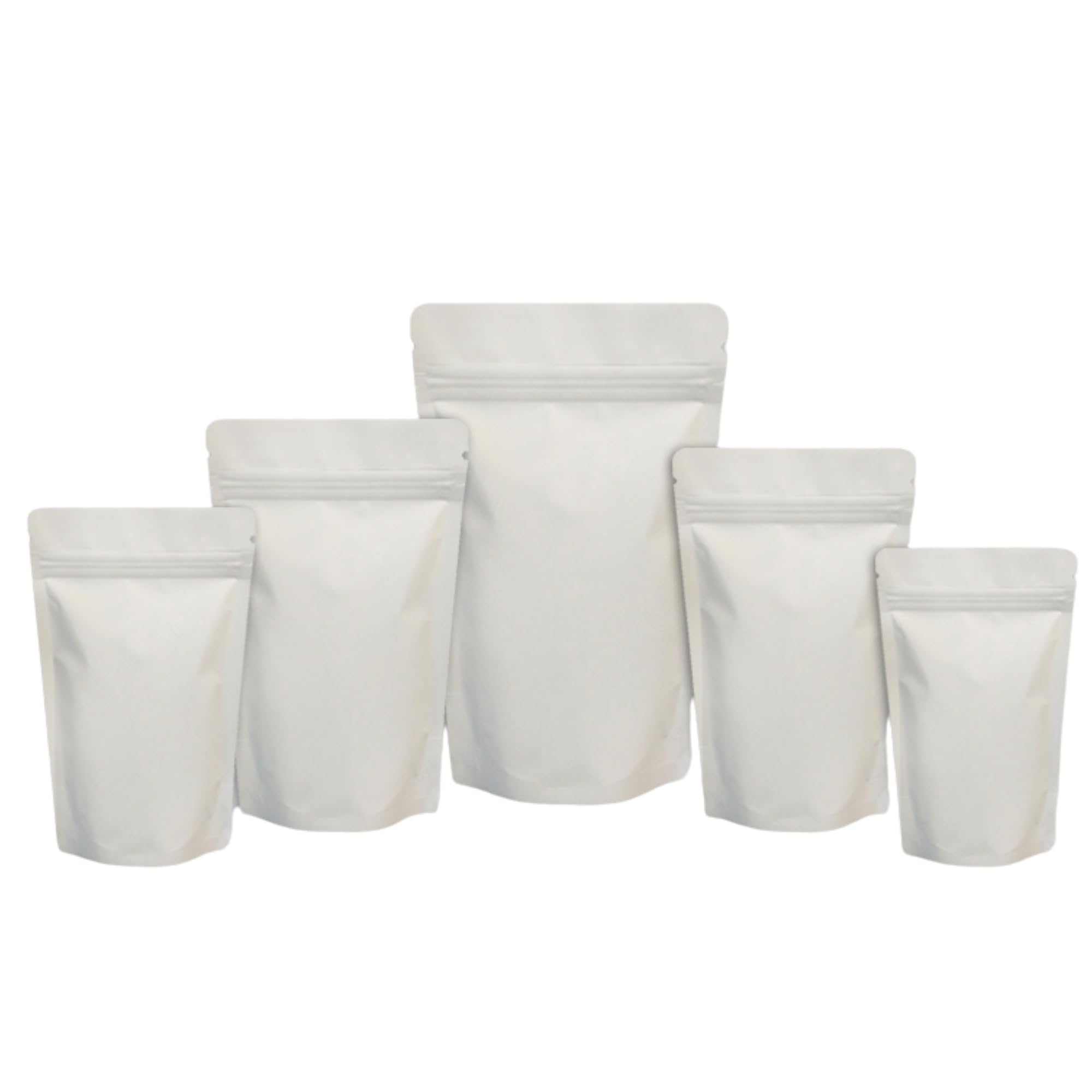 25pcs Sealable Matt Pouches Resealable Bags Ziplock, Sealable Matt Bags Reusable Mylar Baggies Heat Seal Packaging Bags for Food Storage (White Matt, 12x20cm)