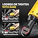 AOWEI 3/8 inch Cordless Rechargeable Ratchet Tool, 12V Electric Ratchet Tool Kit, with Two 2.0Ah Lithium Batteries and Charger, featuring LED Light and Anti-slip Handle (Yellow)