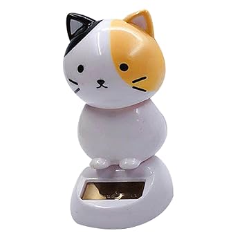 ねこ　あたま　置物 Amazon.co.jp: ソーラー パワー ダンシング キャット | 頭を振る