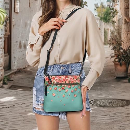 Image of Leather Purses for Women, Leather Hobo Bags for Women Travel Sling Purse Triple Zippered Pockets Shoulder Bag