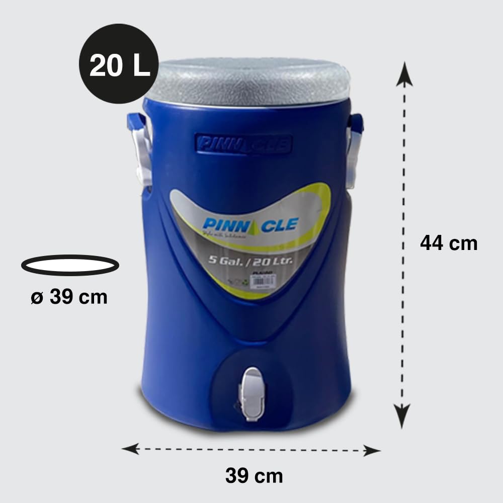 Pinnacle Bidones para Agua – Bidon Agua con Grifo y Dispensador de Agua – Ultra Resistente, con Aislante PU Ideal para Eventos Deportivos y Competiciones (20 litros)