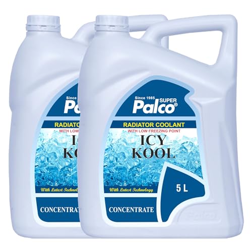 Image of PALCO Icy Kool Radiator Coolant for Car 5 Litre (Pack of 2), Advanced Low Freezing Point Antifreeze Green Concentrate Coolant for Engine