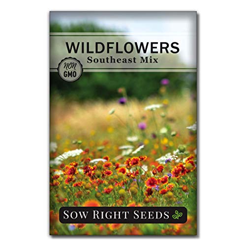 Sow Right Seeds - Wildflowers Seeds Mix for Planting in Southeast - Non-GMO Heirloom Varieties to...