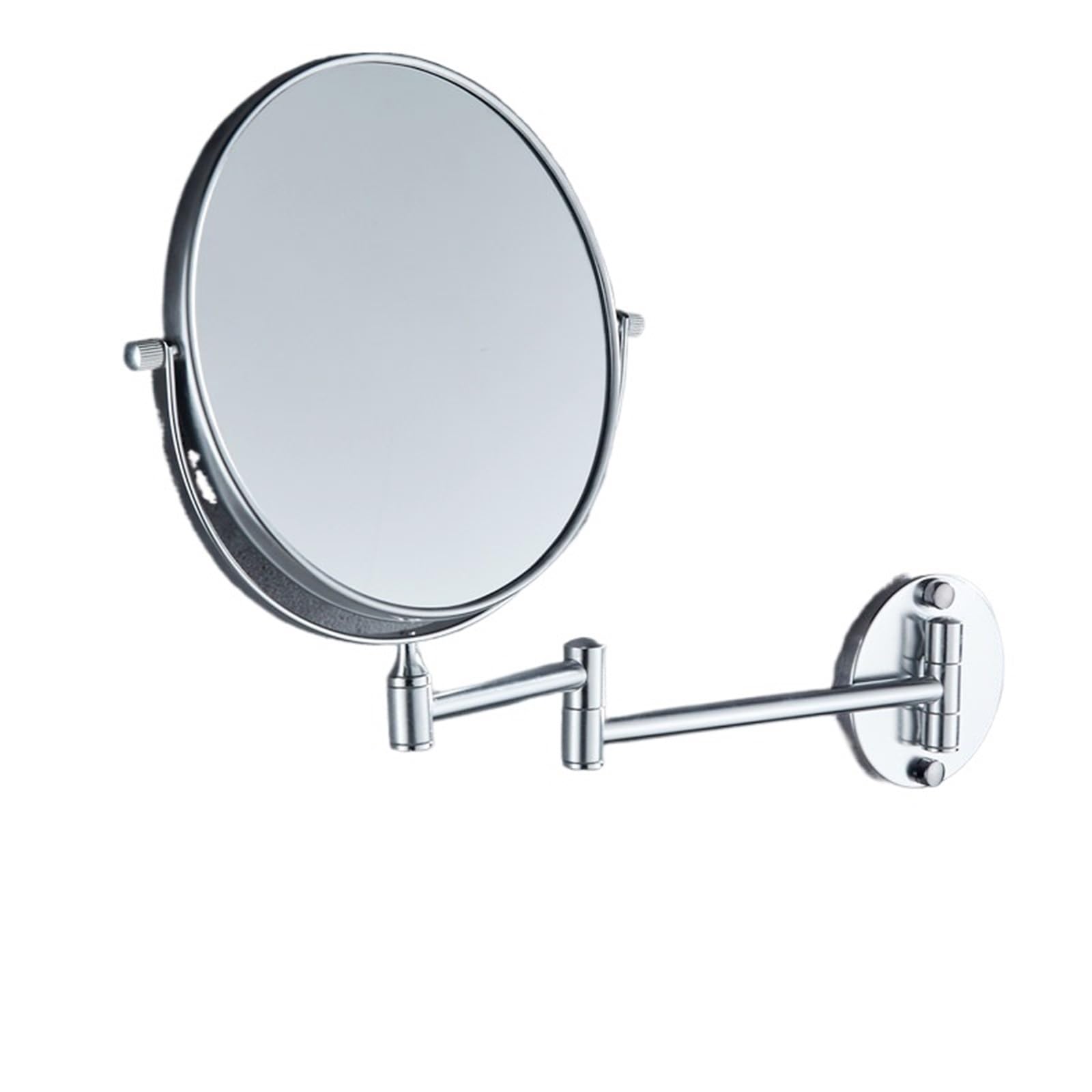 KTMBOHU Hole-free Beauty Mirror Bathroom Double-sided Makeup Mirror Rotating And Folding 3 Times Magnification Retractable Wall Hanging(免打孔铝化妆镜-亮光)