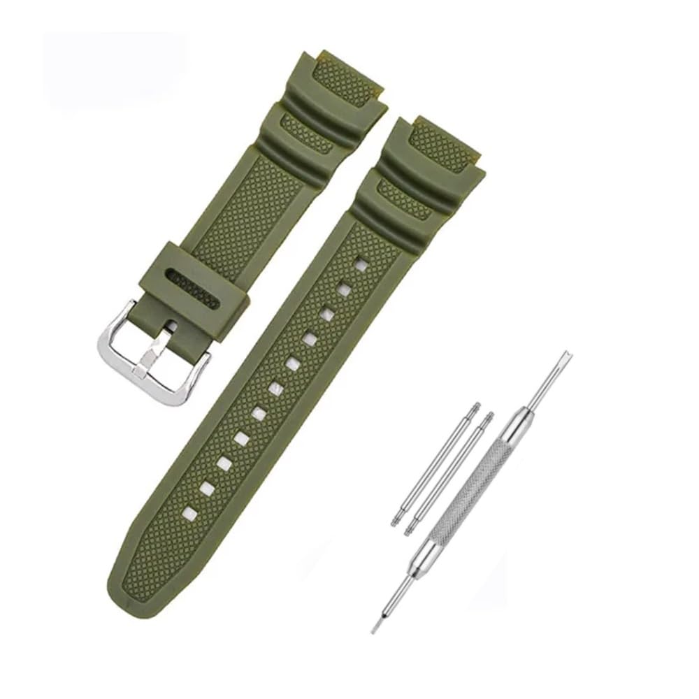 LineOn 18mm Resin Watch Strap Compatible With CASIO AE-1400wh W-218H-1AV AE-1000w AQ-S810W SGW-400H SGW-300H with Tool and Pins (Green) (B0D7DNMMFM) Amazon Price History, Amazon Price Tracker