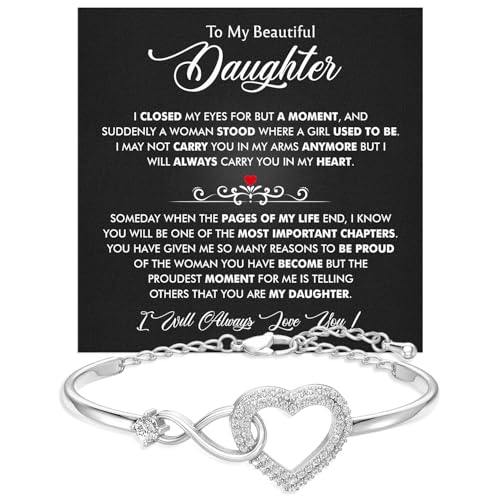 Larvincy To My Daughter Bracelet From Mom & Dad With Heartfelt Message & Elegant Box Jewelry Gift For Women From Mother Father On Graduation Birthday Wedding Christmas & More