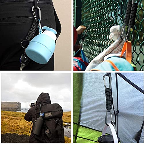 Image of BRAVESHINE Paracord Keychain Carabiner Clip, D Ring Lanyard Hanger Stroller Hook for Water Bottle, Key, Backpacks, Men, Women
