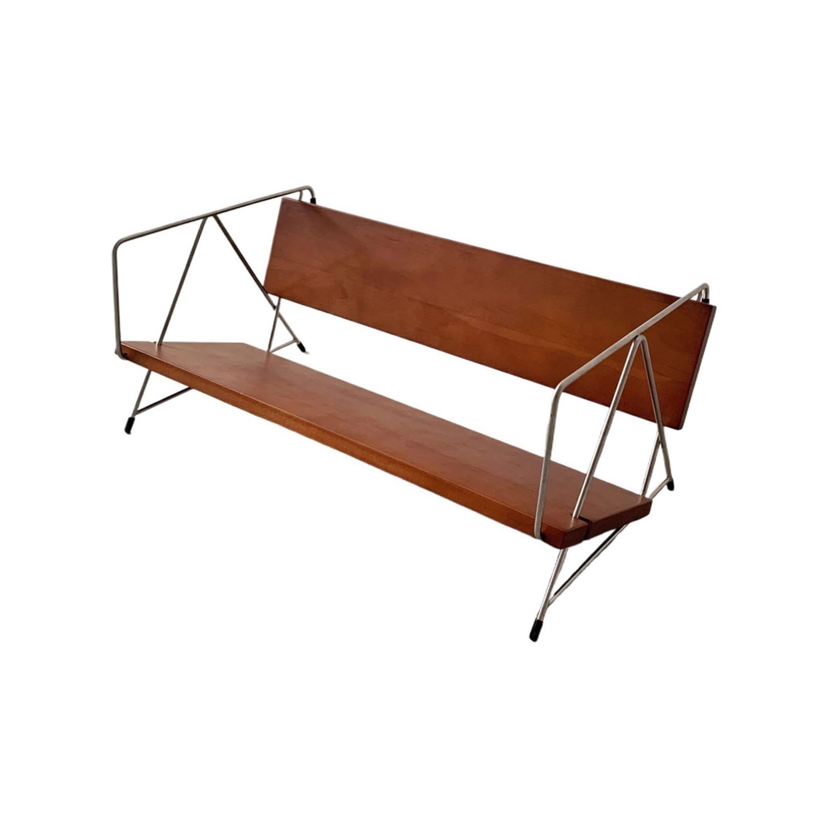 Xumh2024-3 cd storage Vintage CD Record Storage Rack Wooden Albums Display Shelf with Iron Stand