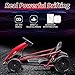 24V 8.1 MPH Electric Go Kart for Kids 8-14 Years, 300w*2 Extra Powerful Motors, Max Load 180Lbs Outdoor Ride on Toy for Teens, Music, Drifting Tires& Spacious Seat, Red