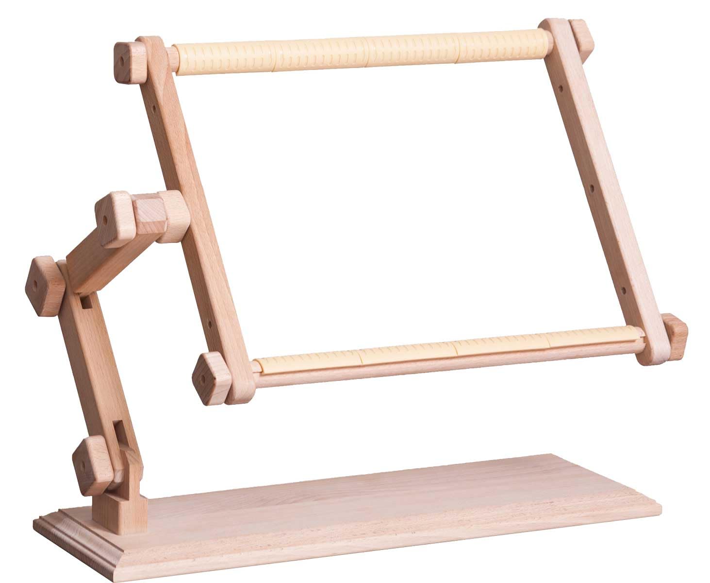 Pinocchio - Soporte de mesa para bordar (con o sin marco, ajustable), madera, marrón, 20x24 cm