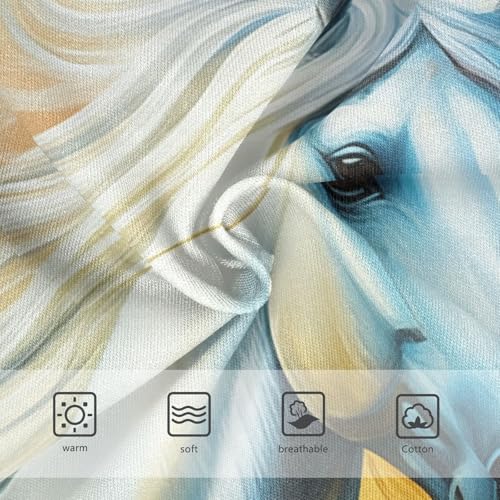 Majestic White Horse Mane Little Girl Panties Toddler Underwear Floral Cotton Pattern Briefs Kids Undies 2t3