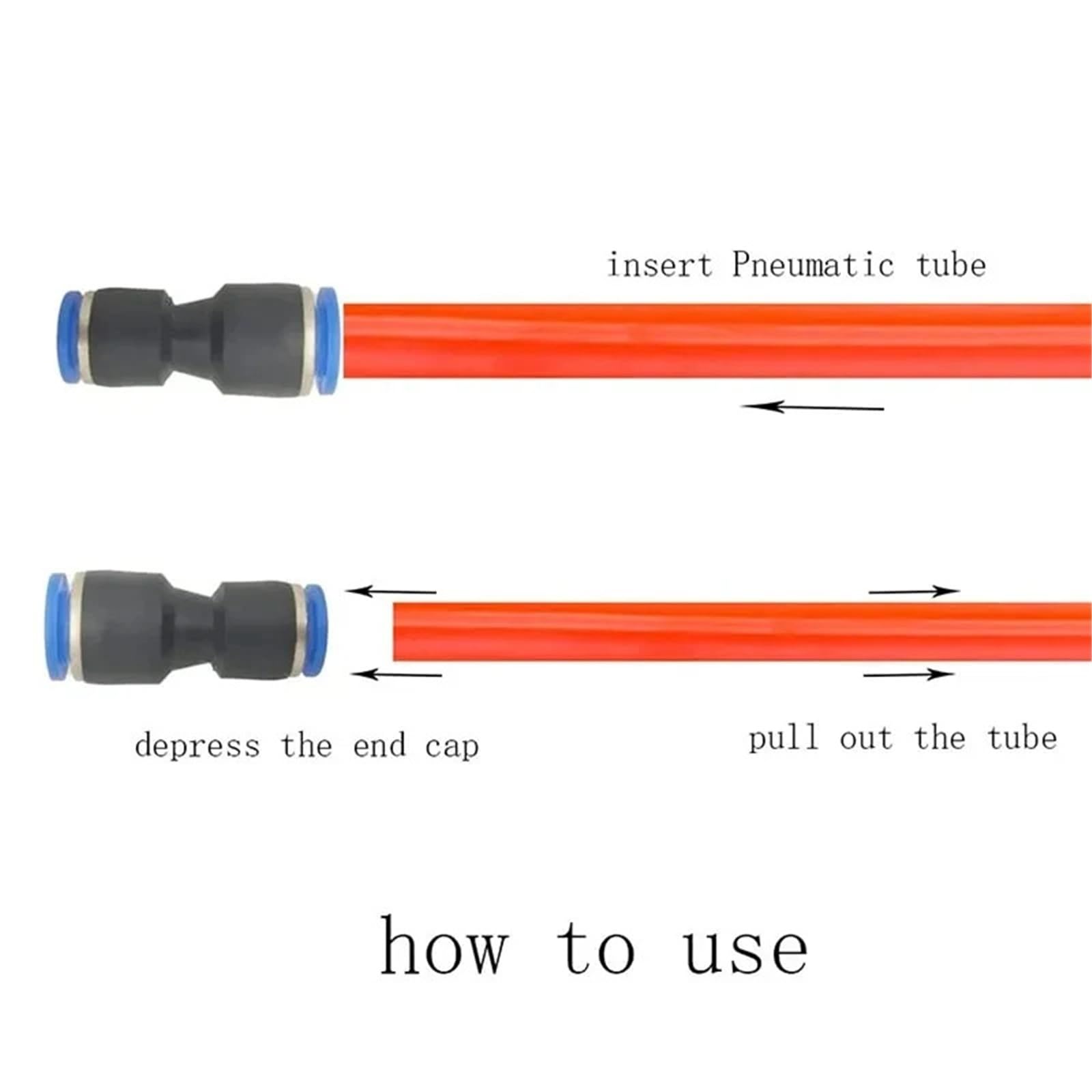 Raccords pneumatiques connecteur en plastique PU 4mm 6mm 8mm 10mm, Tube de tuyau d'eau droit à connexion rapide, 500 pièces(PG 8-6)