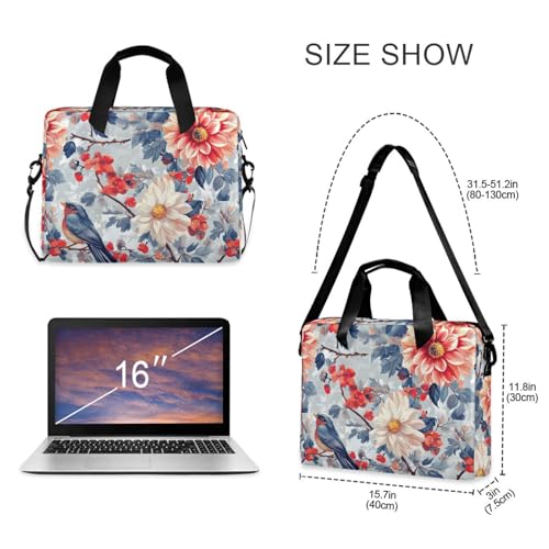 Maletín portátil para laptop 15.6 pulgadas con diseño de flores miniatura 5