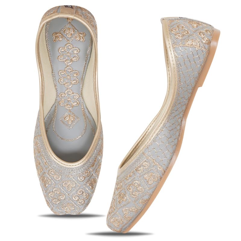 Image of DFR Women Juti | Embroidered Rajasthani Mojari Girls Shoe