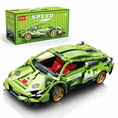 Sosuy 1:18 Supersportwagen Bausatz, 586 Teile, MOC Rallye-Rennwagen, Technik-Modell aus Bausteinen, Spiel- und Ausstellungsmodell, Geschenk für Erwachsene und Jugendliche