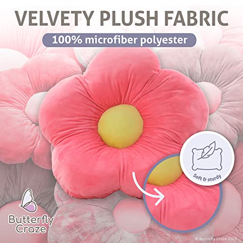 Butterfly Craze Daisy Lounge Flower Pillow - Extra Large 35 Inches, Cozy & Stylish Floor Cushion, Perfect Seating Solution For Teens & Kids, Machine Washable Aesthetic Decor, Plush Microfiber, Pink #TOP3