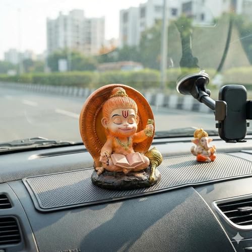 Image of Baby Hanuman Idol for Home Pooja & Mandir - Cute Veer Hanuman Ji Murti, Small Spiritual Statue for Meditation, Home Temple Decor & Religious Gift Showpiece