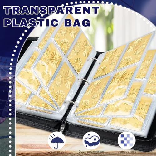 Image of PATPAT 400 Pockets Soccer Cards Binder Fly Emirates Cover Star Cards Storage Bag Waterproof PU Cover Zipper Card Organzier Holder Multi Purpose Card Organizer for Game Trade,Collectible