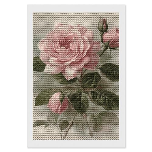 Art diamant rose vintage 5D kit bricolage adulte à offrir