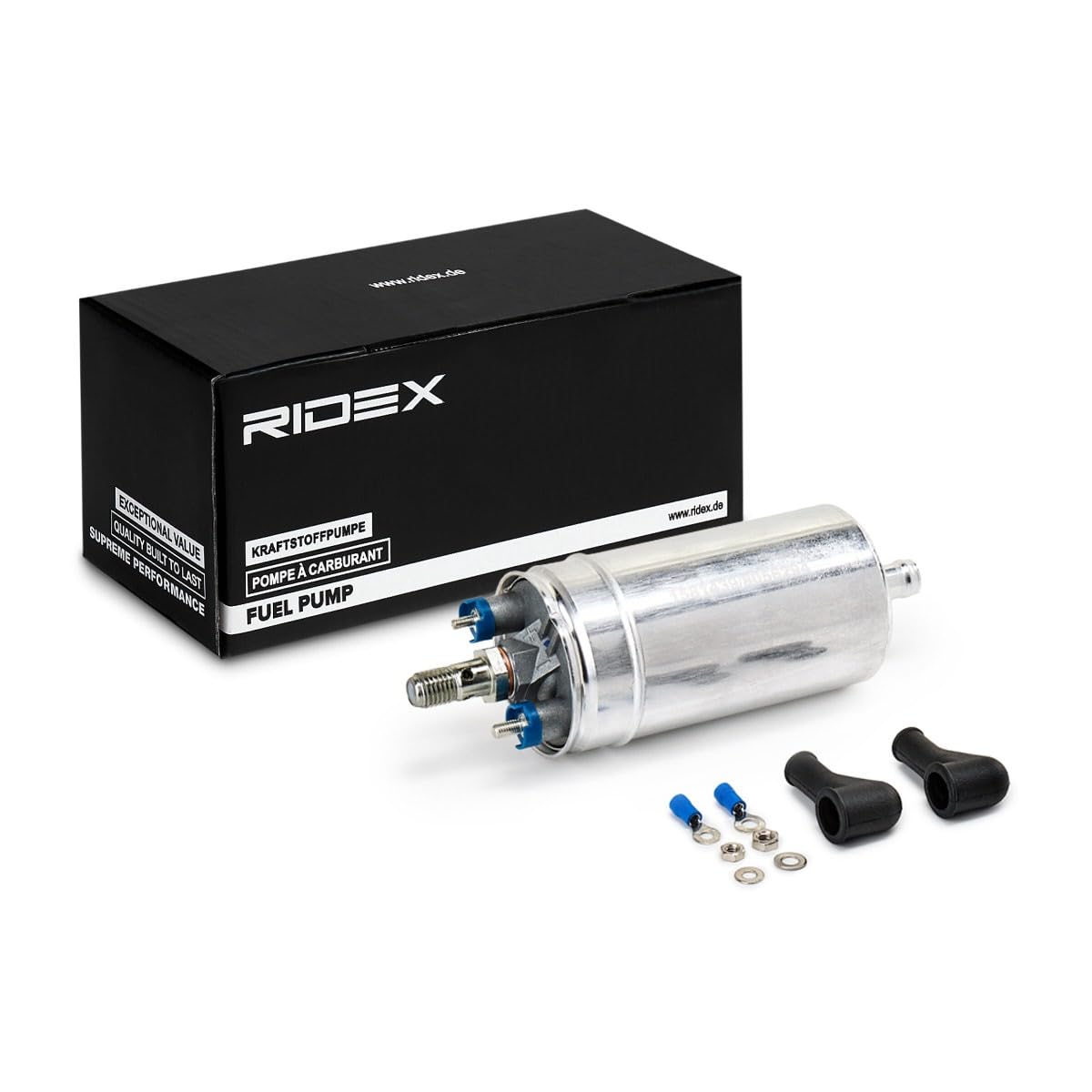RIDEX 458F0014 Pompe à carburant électrique avec accessoires Compatible avec BMW 3 Berline E30 Essence